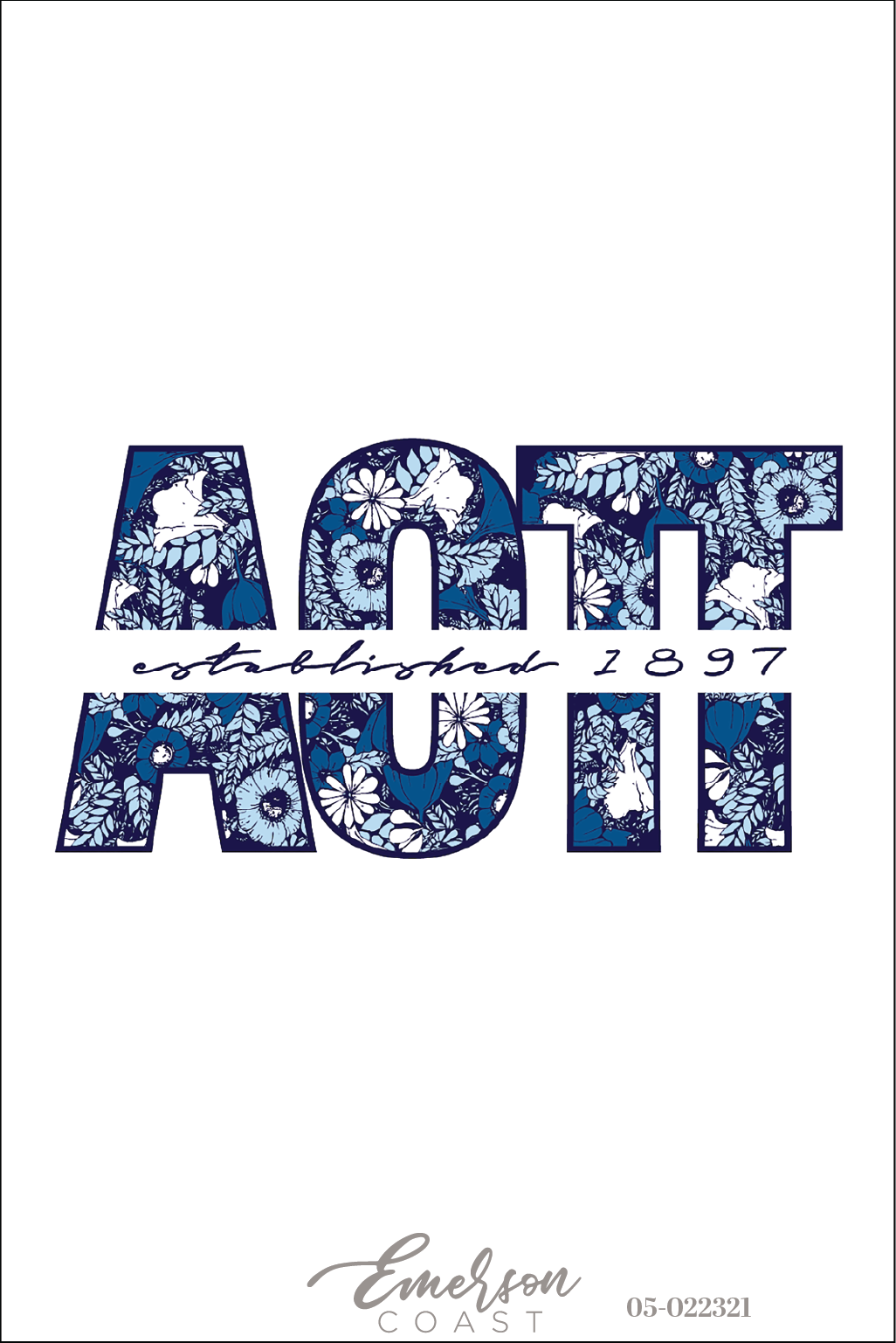 Alpha Omicron Pi Indiana State University Floral Letters Tee