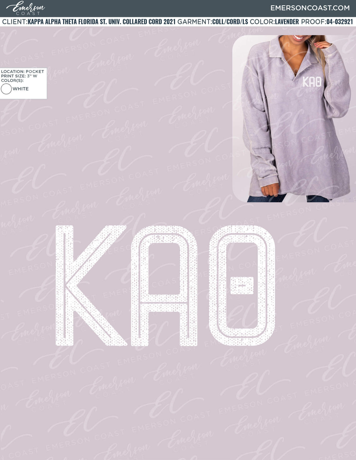 04-032921 Kappa Alpha Theta Florida State University Collared Cord 2021