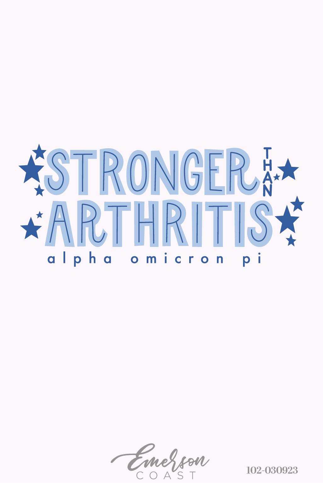 Alpha Omicron Pi Stronger Than Arthritis Star Tshirt