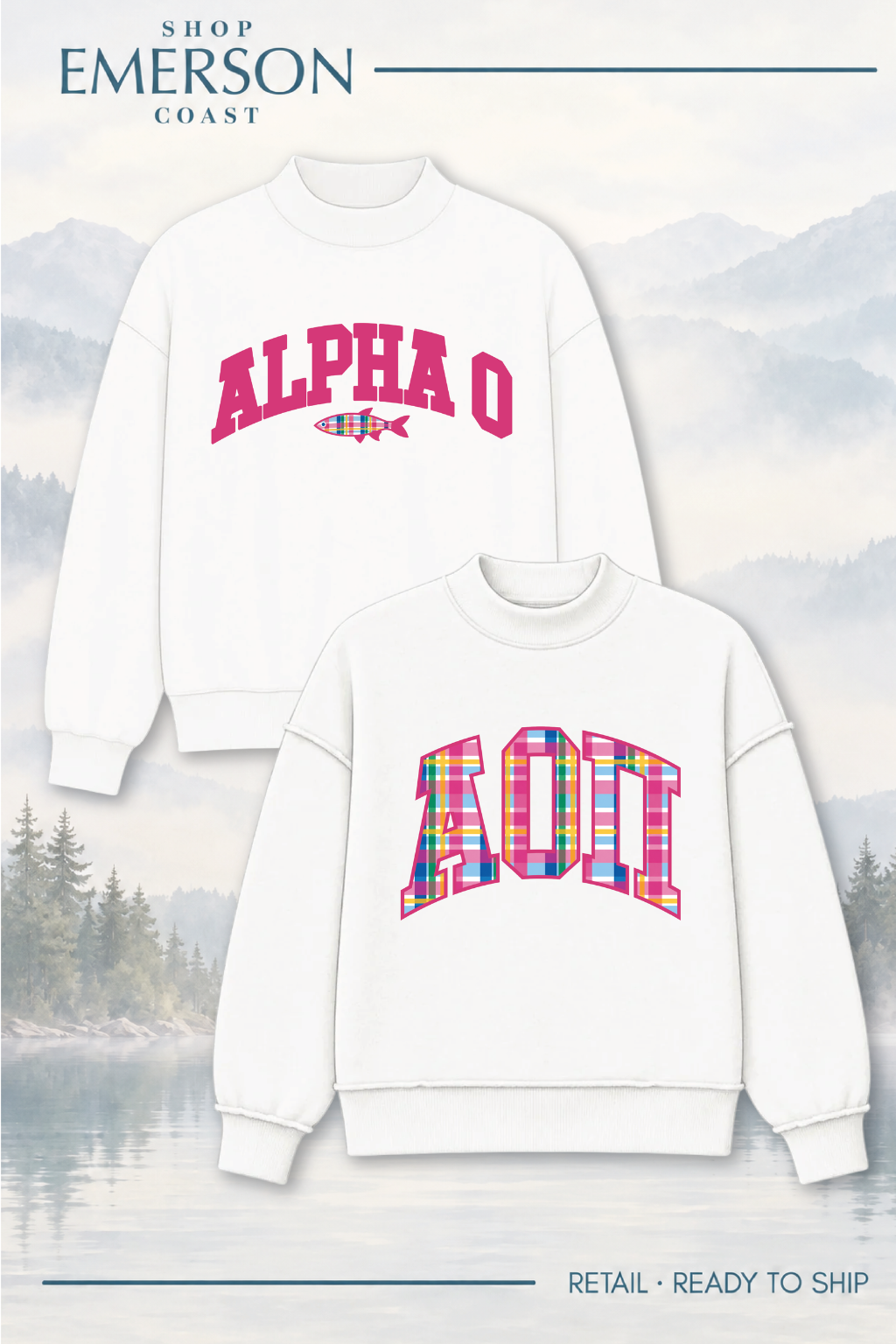 White Lakeside Reversible Mockneck
