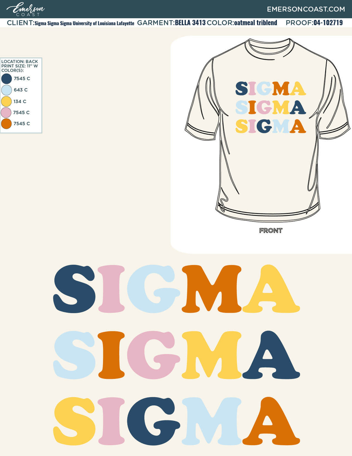 04-102719 Sigma Sigma Sigma University of Louisiana Lafayette Retro 2019 -01