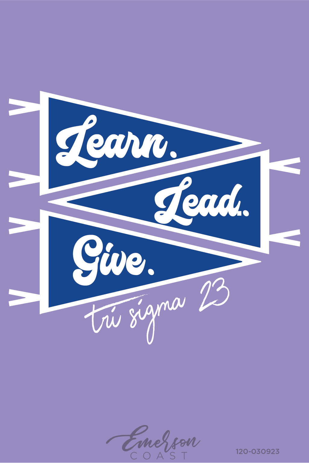 Sigma Sigma Sigma Learn Lead Give Purple Philanthropy Tee