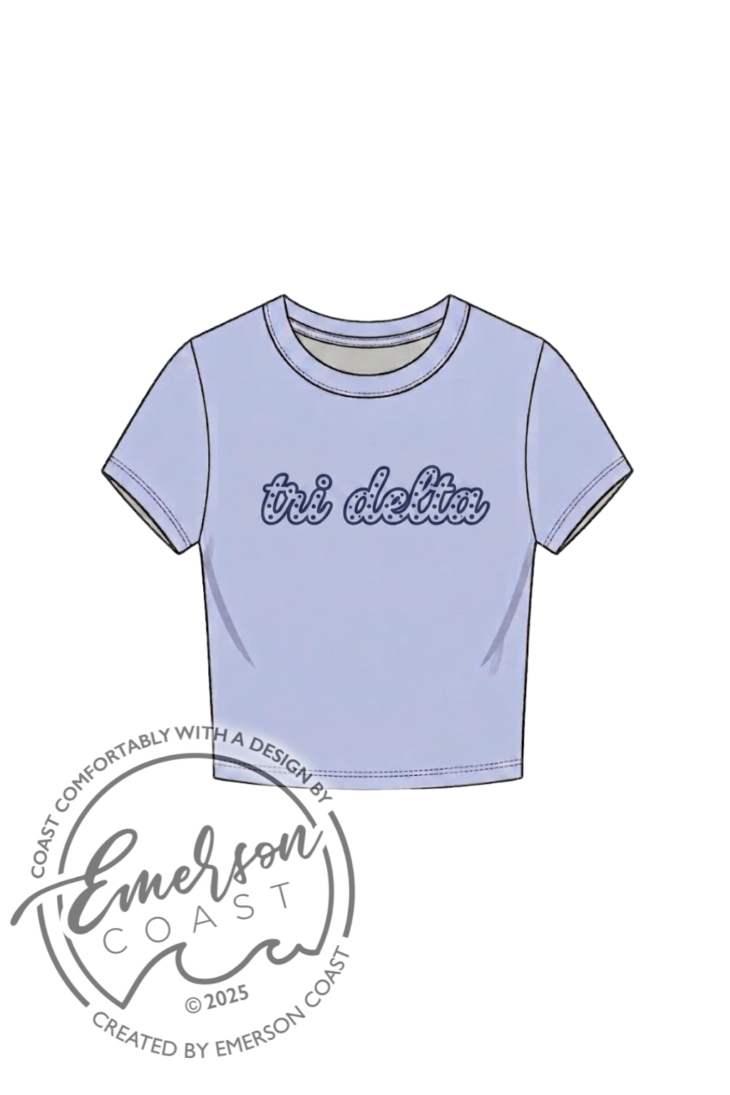 Tri Delta Blue Recruitment Baby Tee