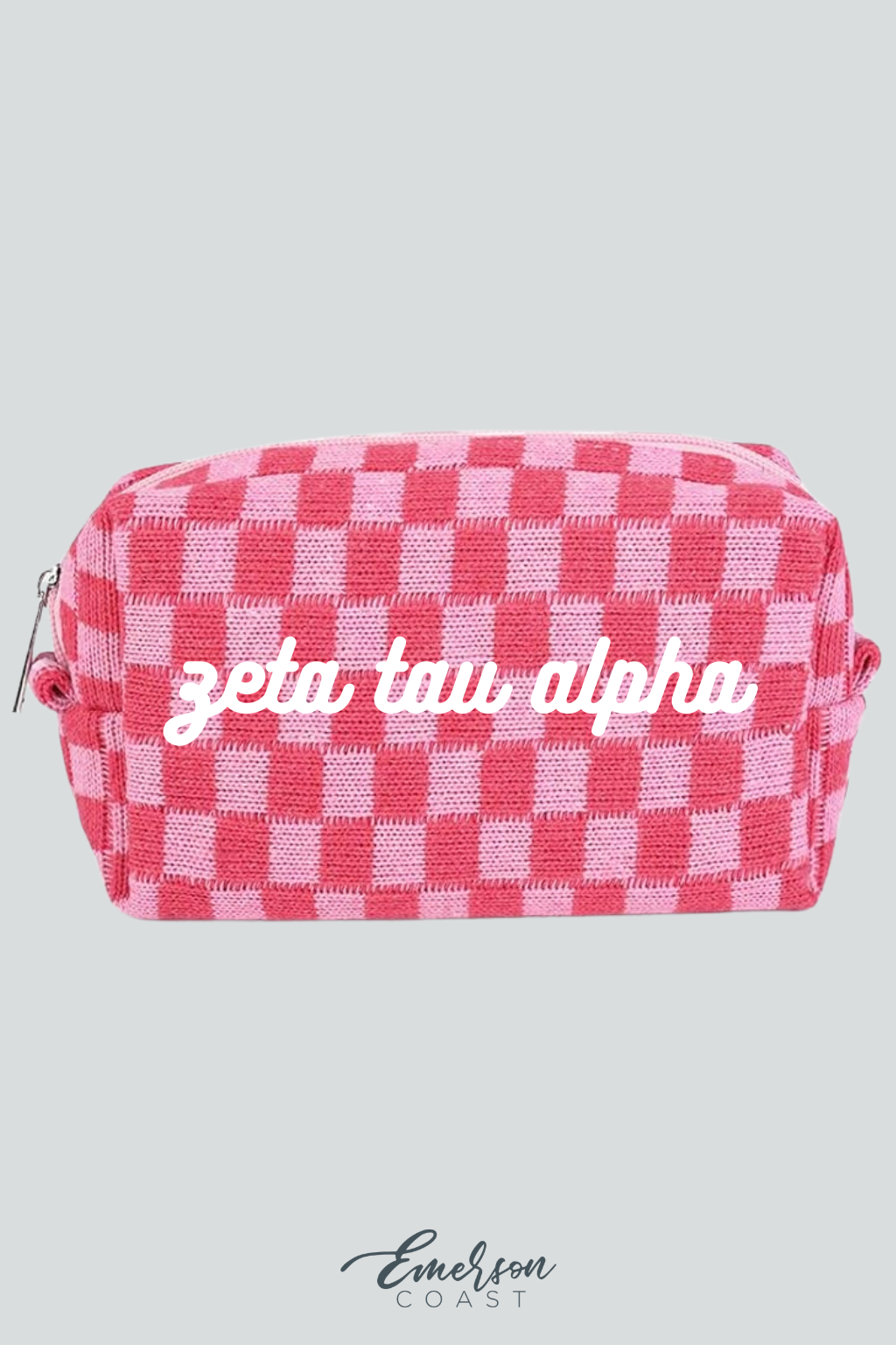 Sorority Checkered Makeup Bag