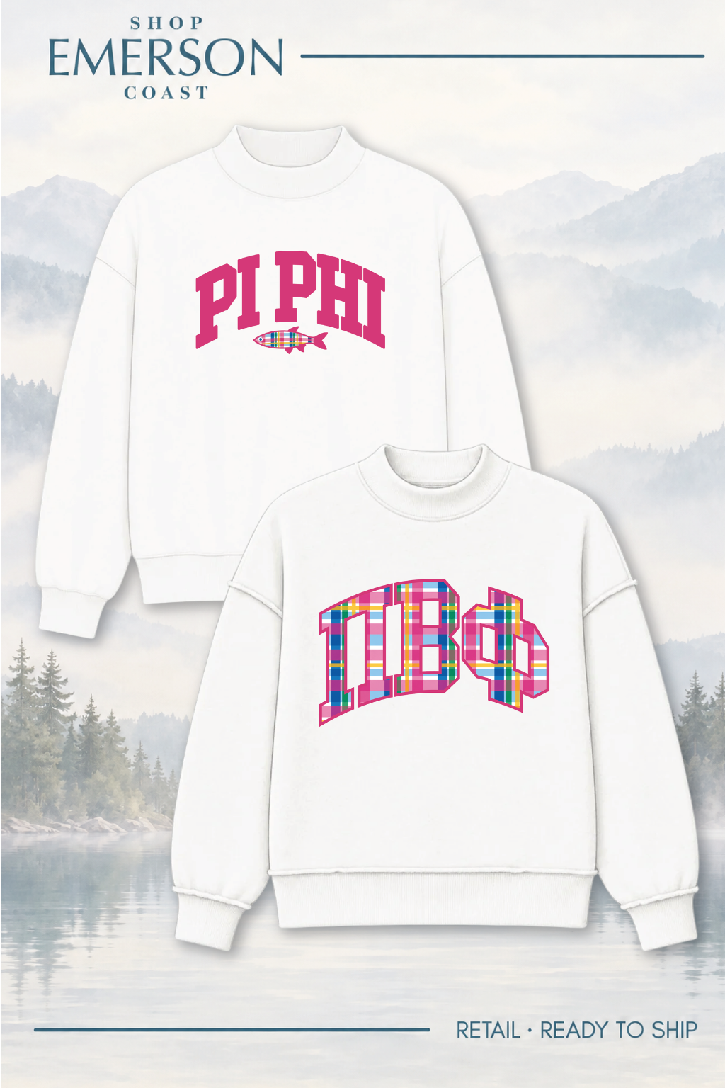 White Lakeside Reversible Mockneck