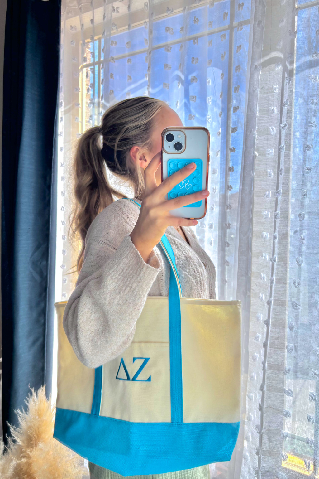 Delta Zeta Teal Bid Day Tote