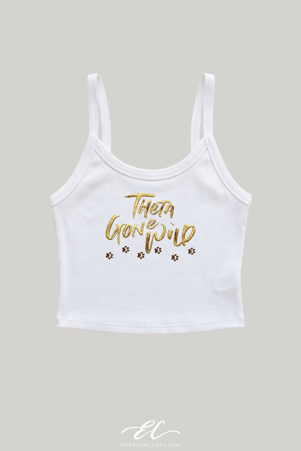 Theta Gone Wild Gold Foil Baby Tank