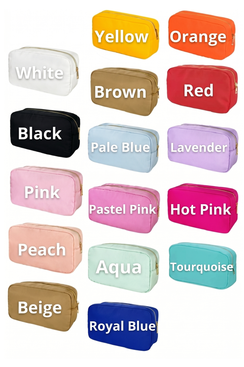Sorority Waterproof Nylon Cosmetic Bag