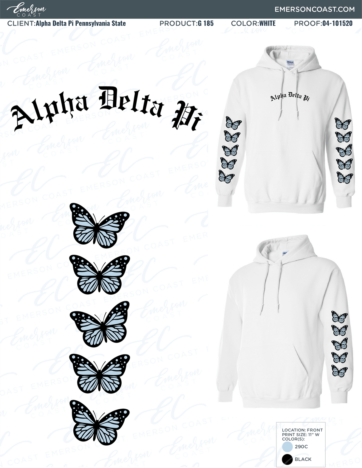 04-101520 Alpha Delta Pi Pennsylvania State University Hoodie 2020 -01