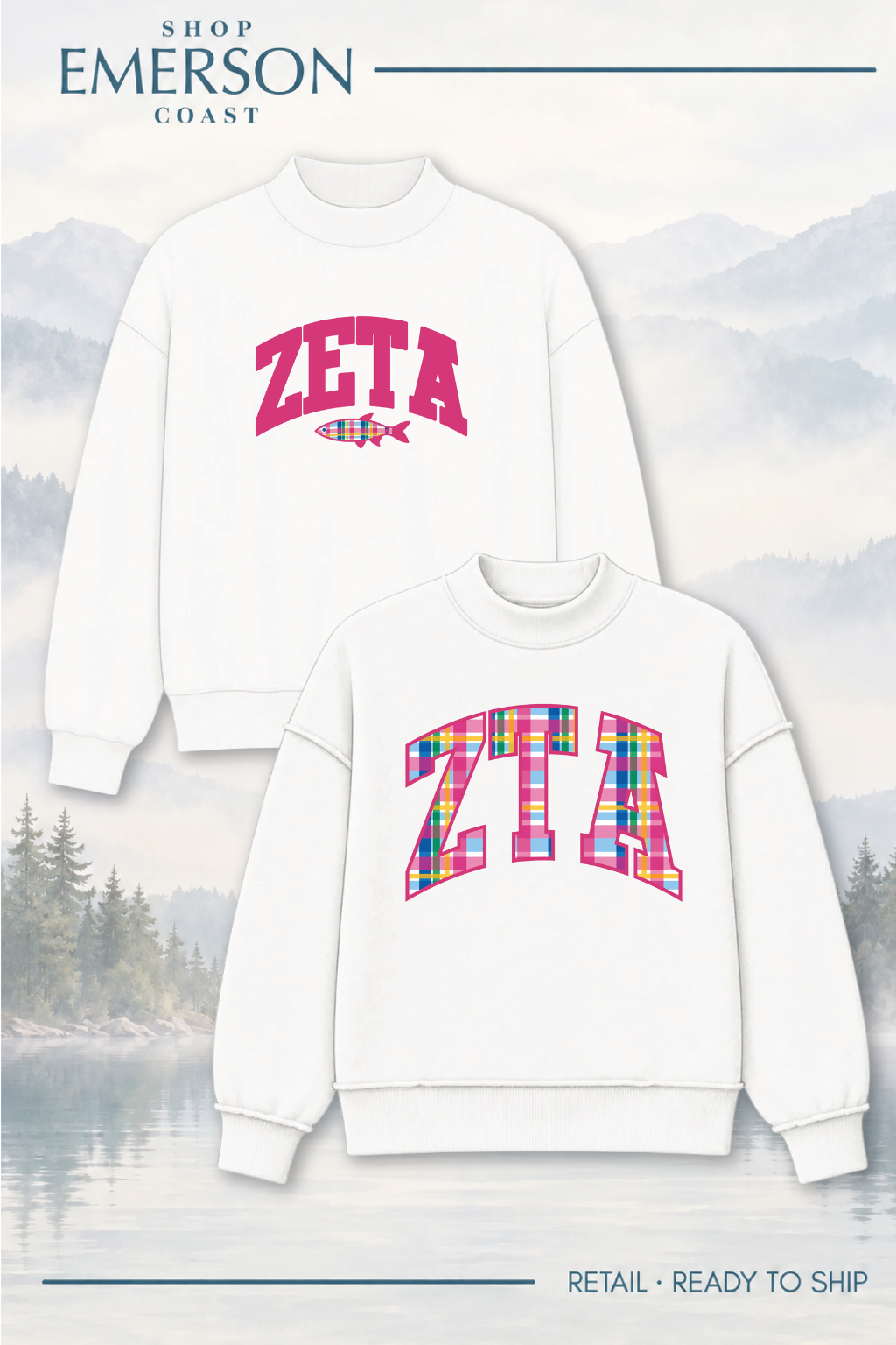 White Lakeside Reversible Mockneck