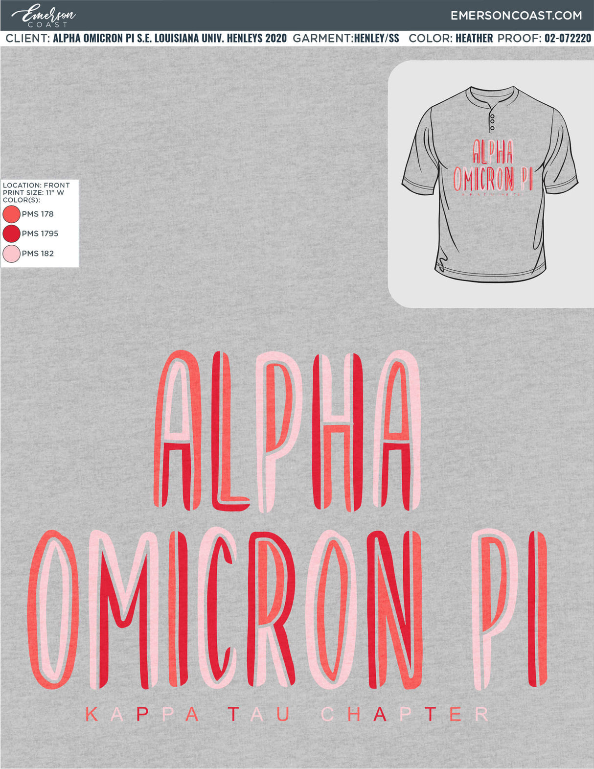 02-072220 Alpha Omicron Pi Southeastern Louisiana University Henleys 2020