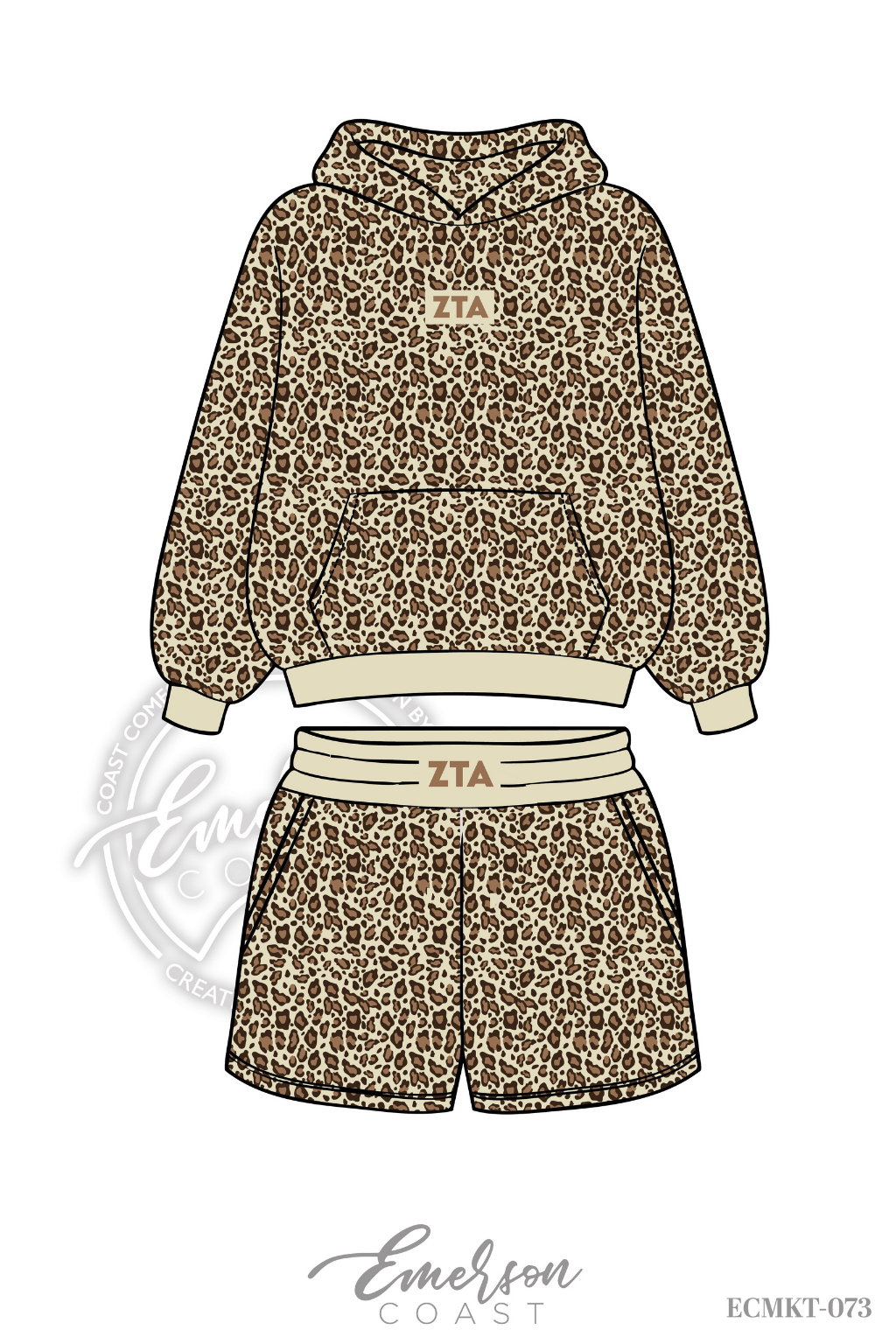 Kappa Kappa Gamma Cheetah Print Hoodie/Shorts Set
