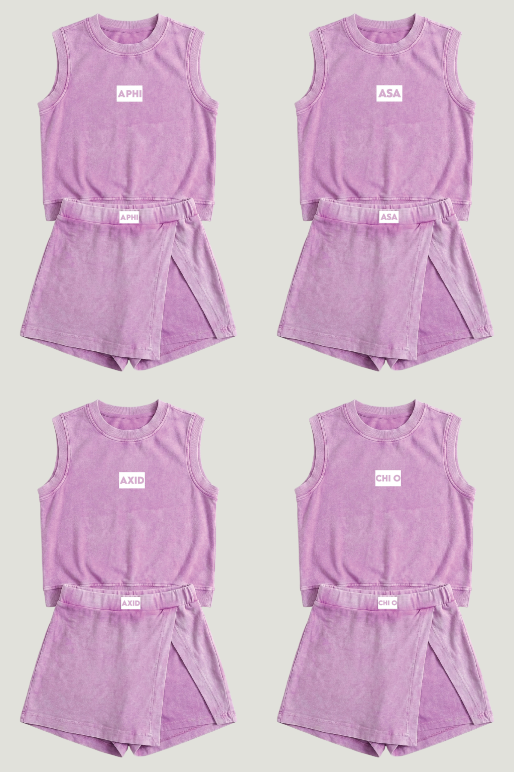 Phi Mu Work Week Lilac Varsity Skort Set