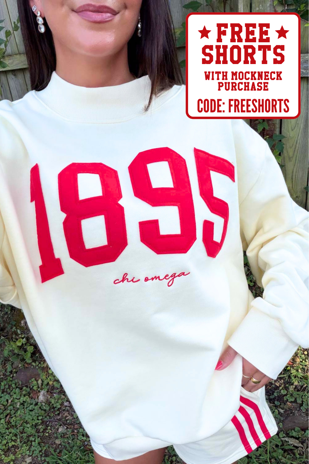 Chi O Vintage Varsity Mockneck