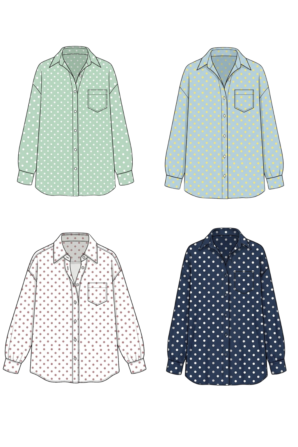 Sorority Polka Dot Button Down