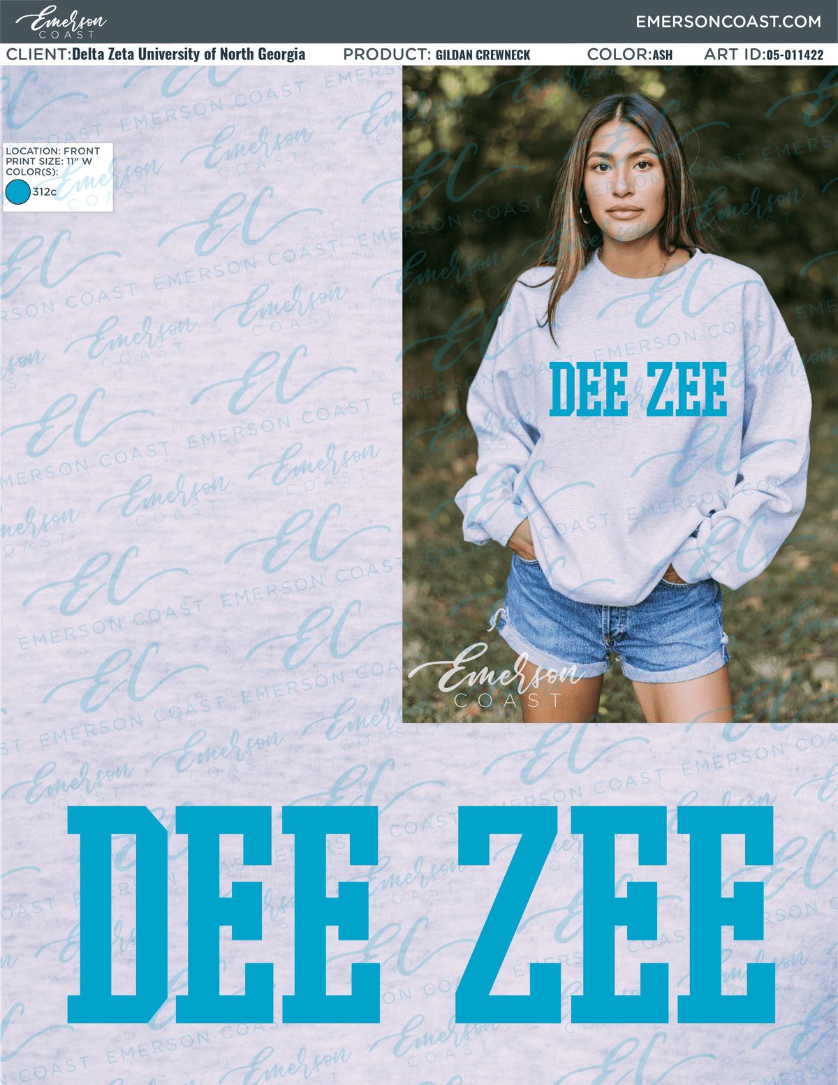 05-011422 Delta Zeta University of North Georgia Crewneck 2022-01