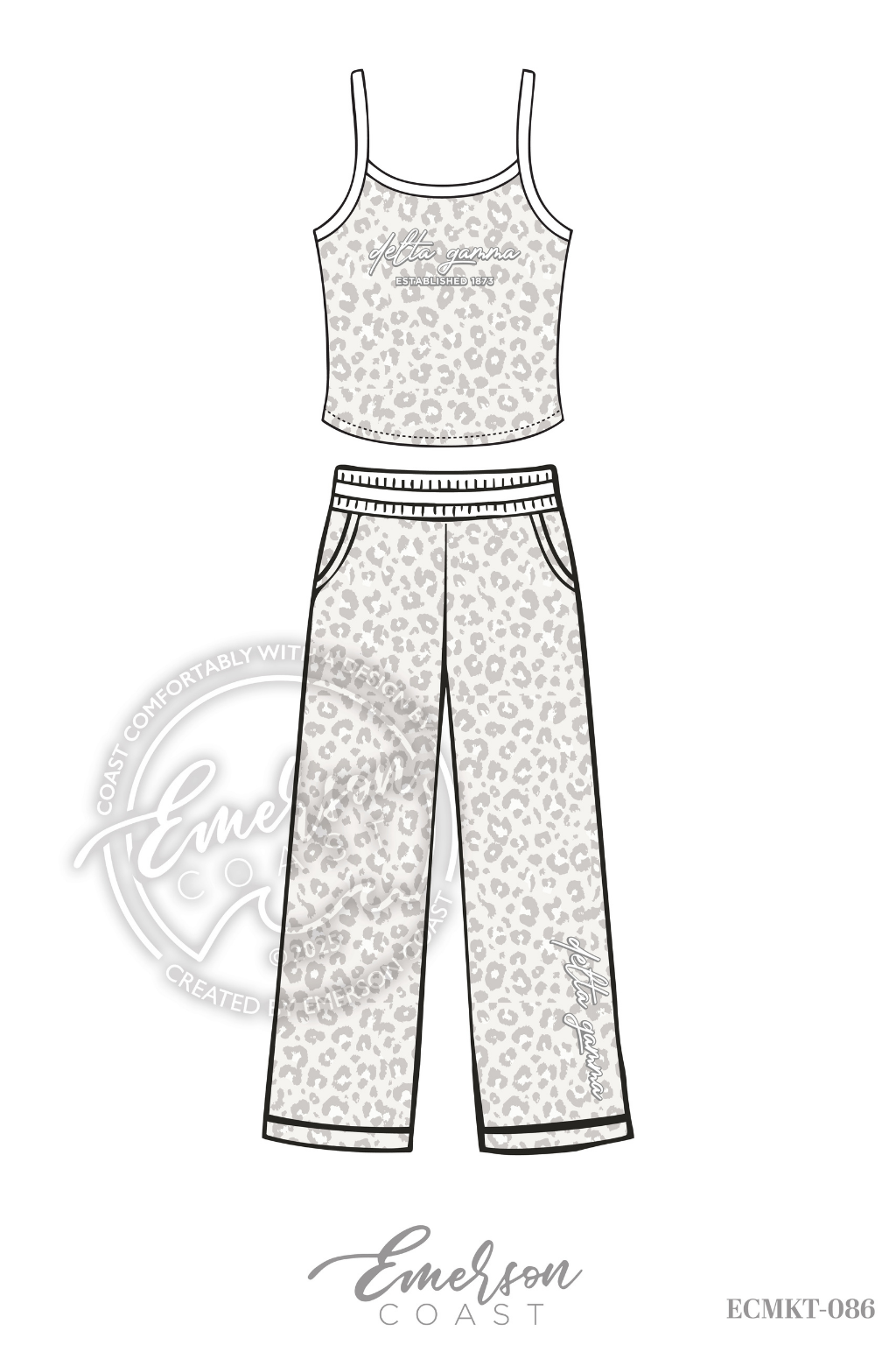 Delta Gamma Leopard Print Tank/Pants Set