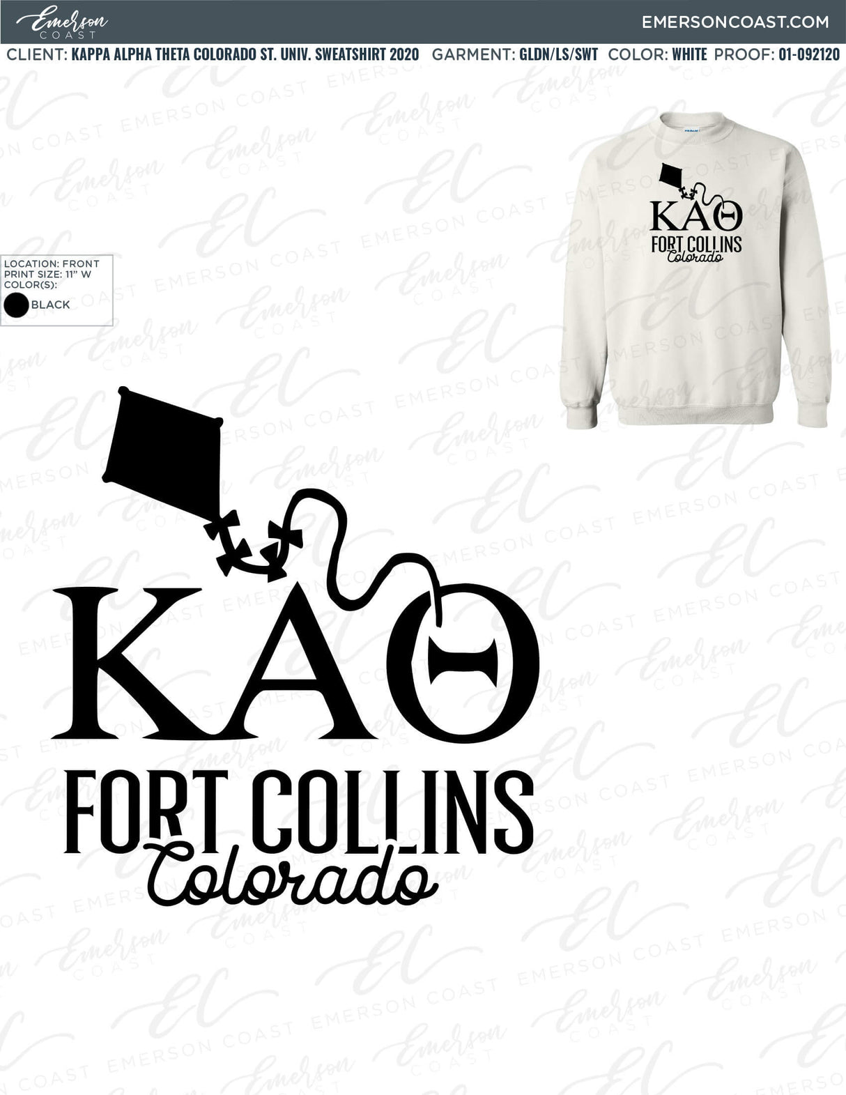 01-092120 Kappa Alpha Theta Colorado State University Sweatshirt 2020_