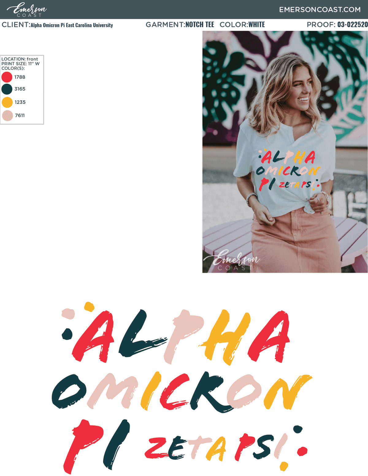 03-022520 Alpha Omicron Pi East Carolina University Notch Tee 2020-01