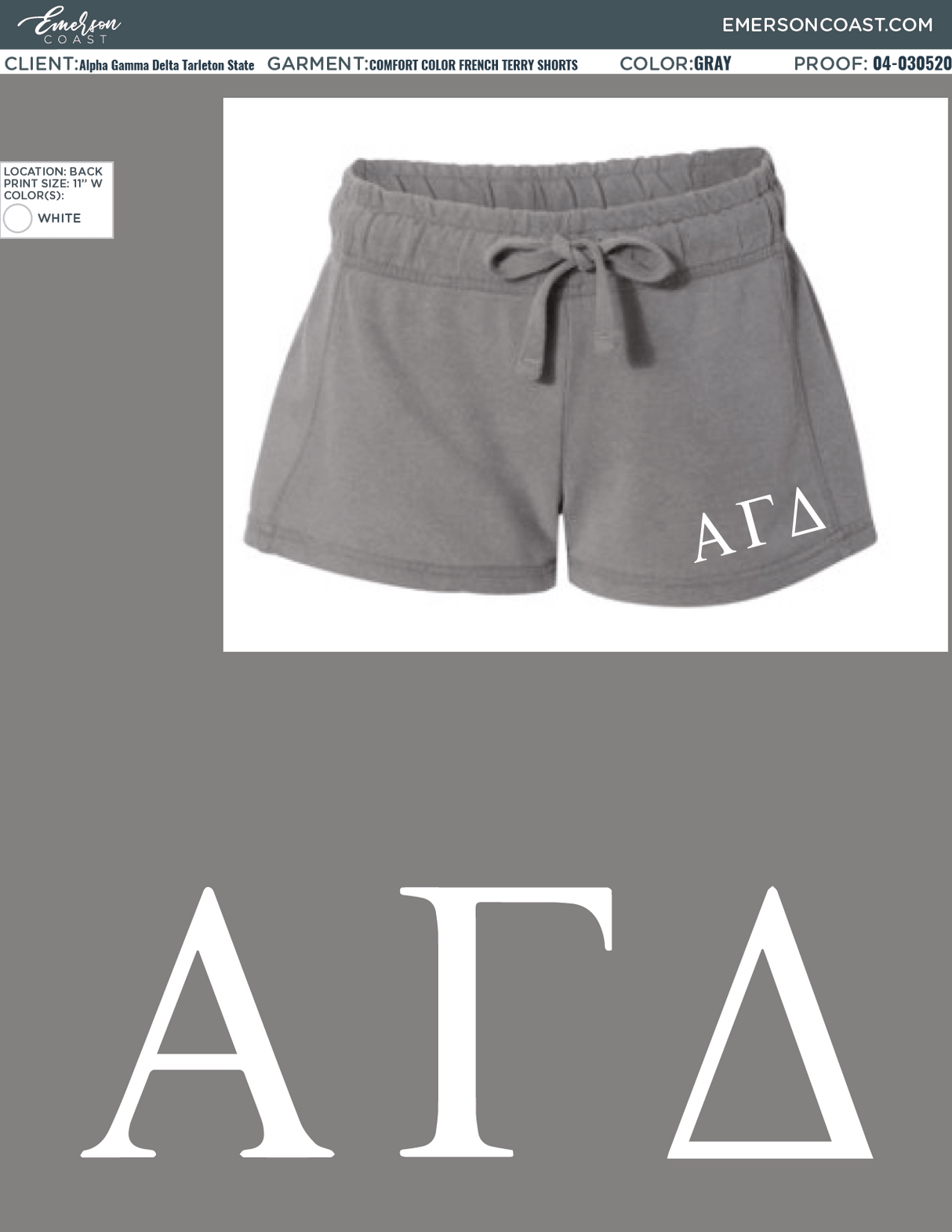 04-030520 Alpha Gamma Delta Tarleton State University Shorts 2020-01