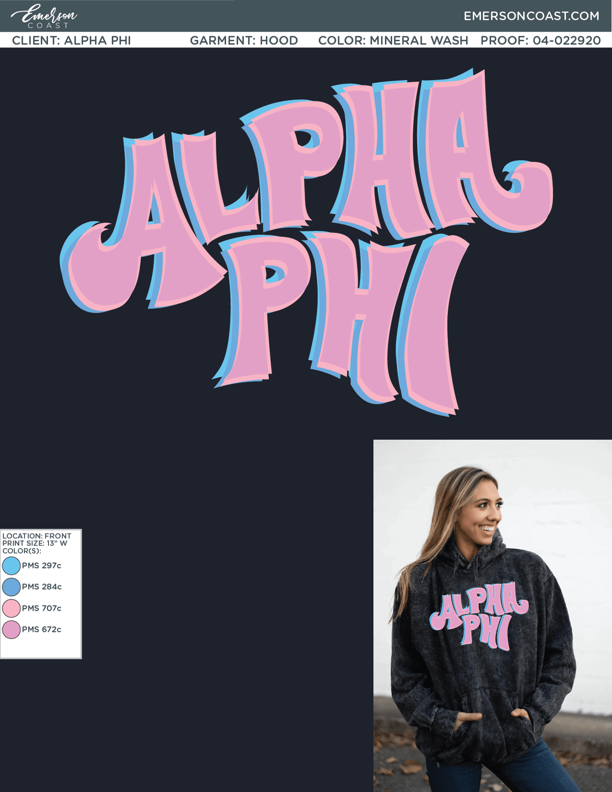 04-022920 Alpha Phi University of Mississippi Mineral Wash Hoodie 2020 -01