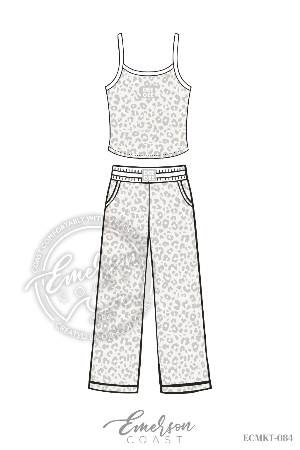 Delta Gamma Leopard Print Tank/Pants Set