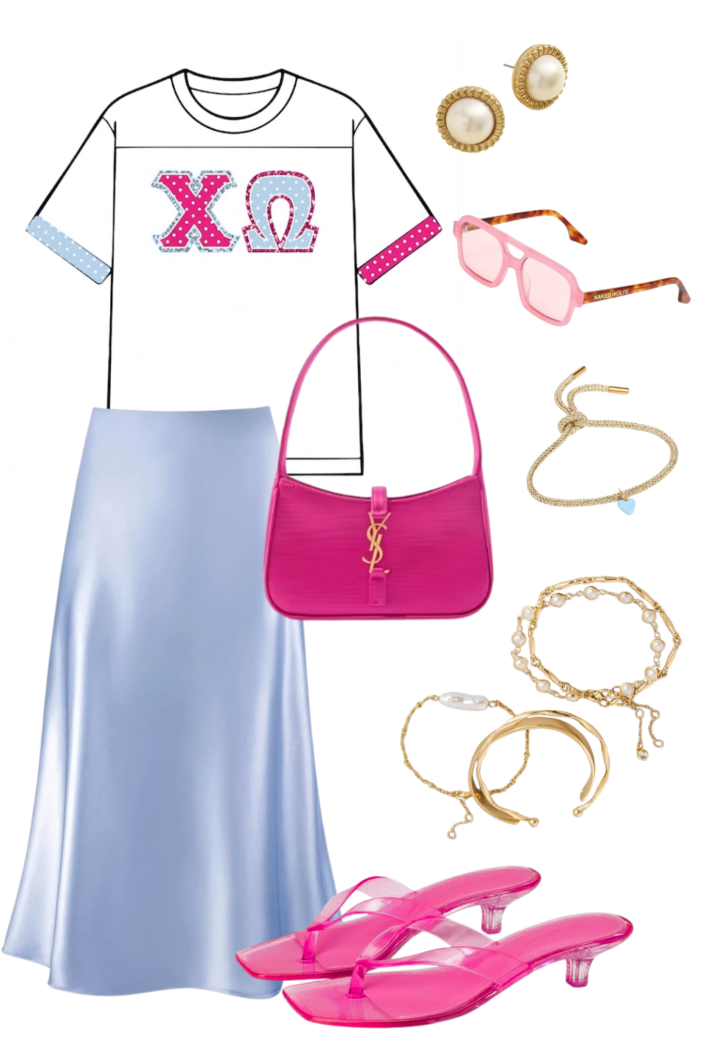 Chi Omega Polka Dot Bid Day Greek Letter Jersey