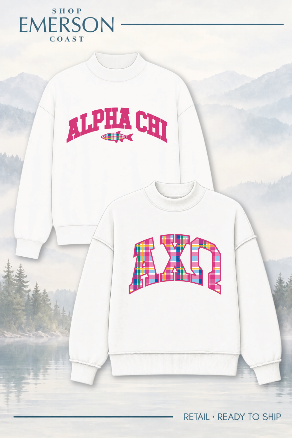 White Lakeside Reversible Mockneck