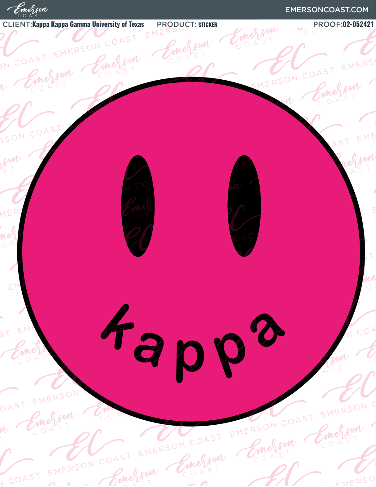 02-052421 Kappa Kappa Gamma University of Texas Bid Day Sticker 2021-01