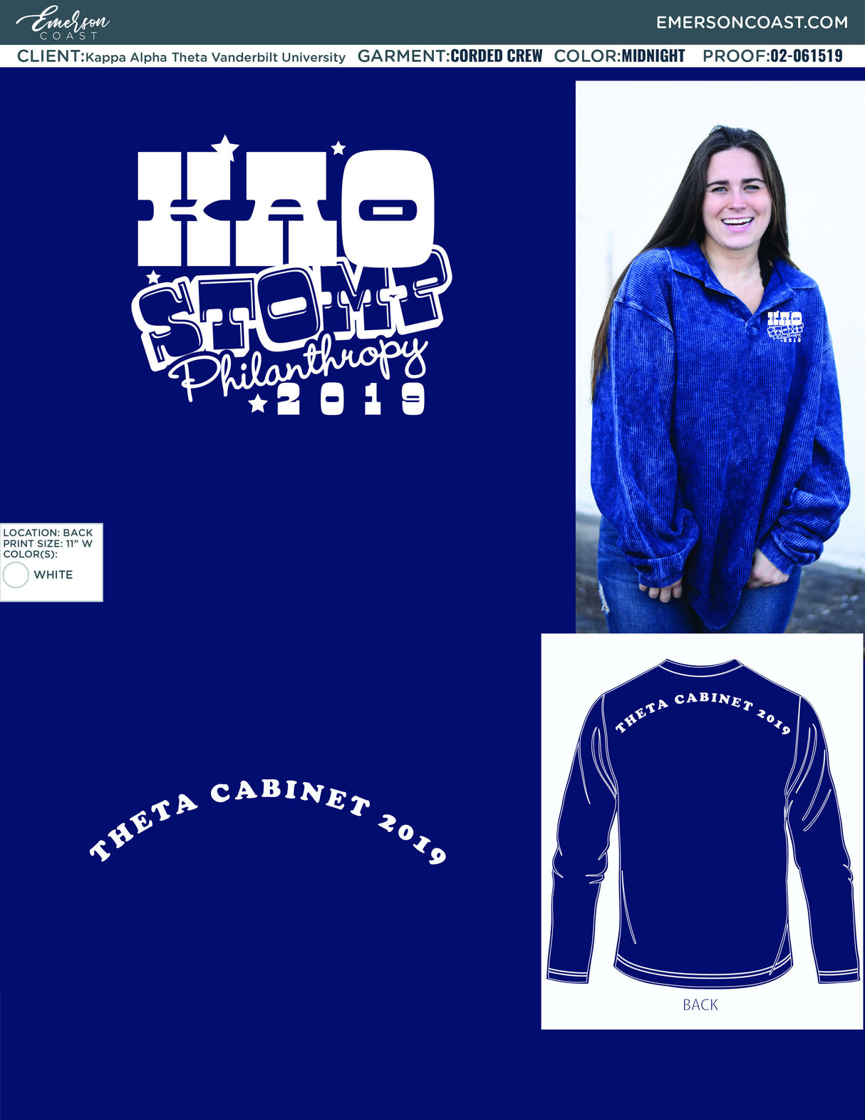 02-061519 Kappa Alpha Theta Vanderbilt University Cabinet Sweatshirts 2019-01