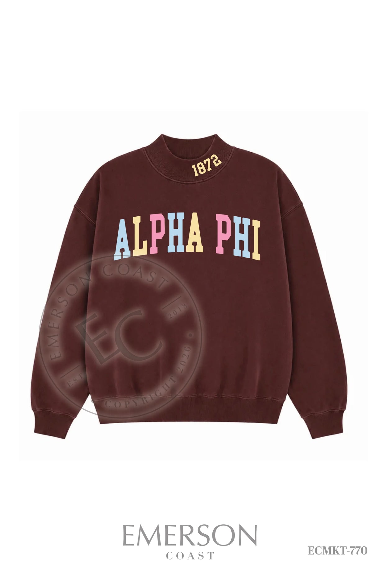 Alpha Phi Chocolate PR Mockneck