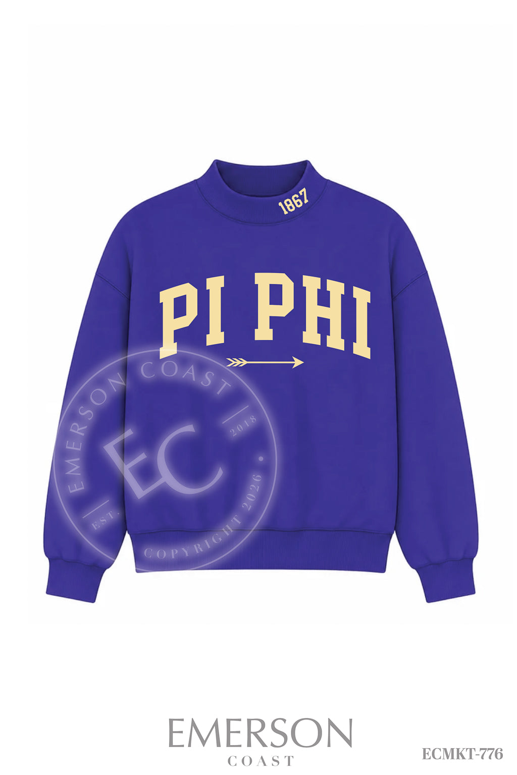 Pi Beta Phi Blue Reversible Mockneck