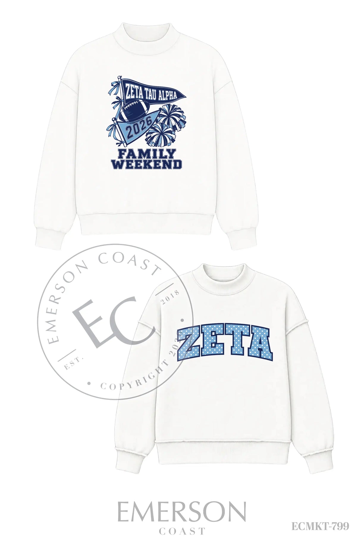 Zeta Tau Alpha Family Weekend Reversible Mockneck