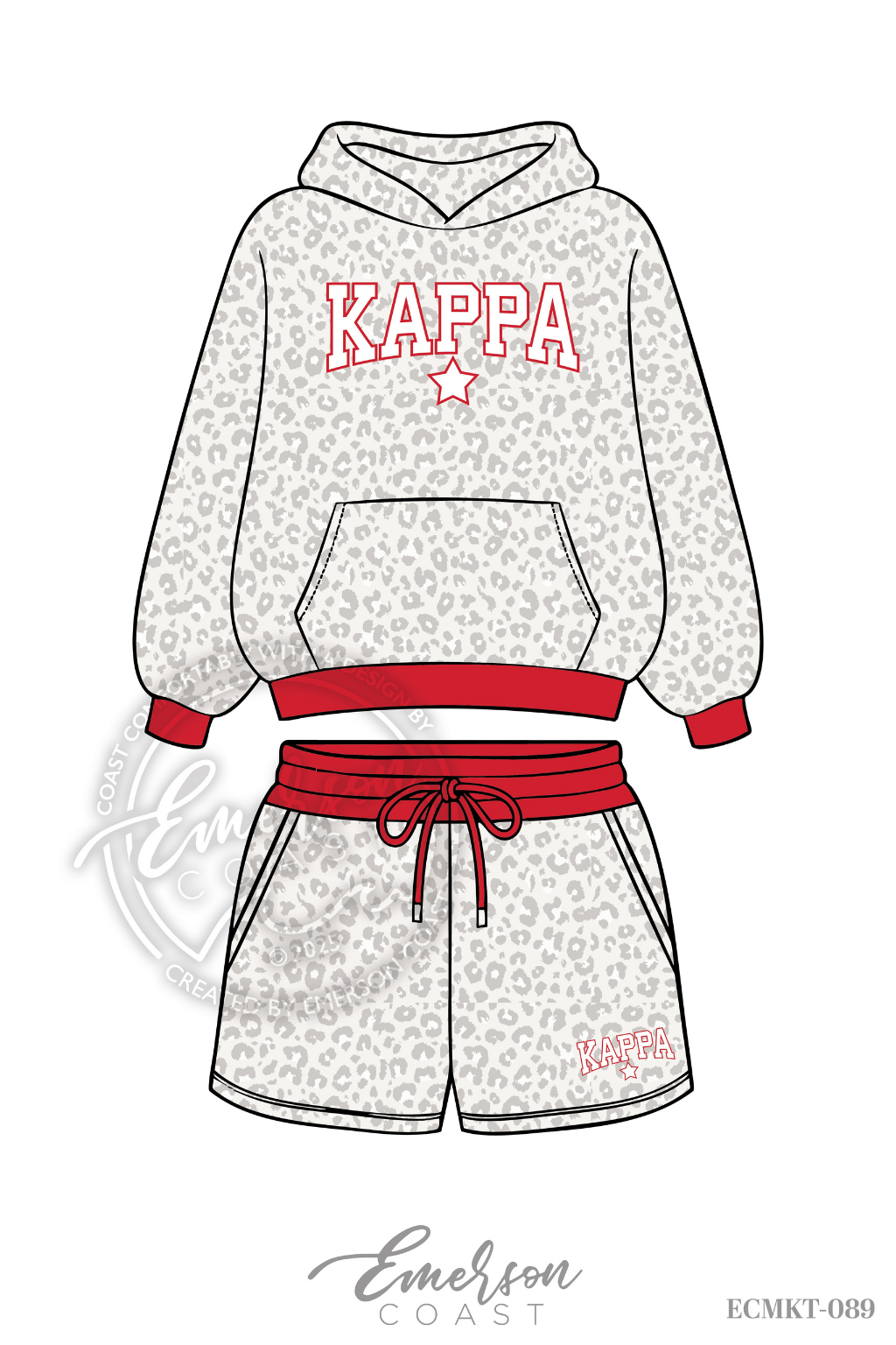 Kappa Kappa Gamma Leopard Print Hoodie/Shorts Set