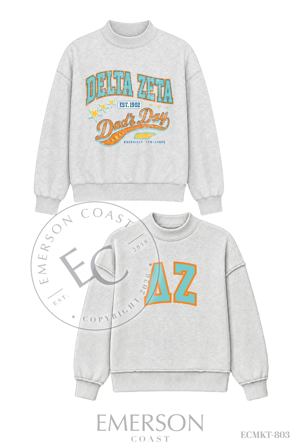 Delta Zeta Dad's Day Reversible Mockneck