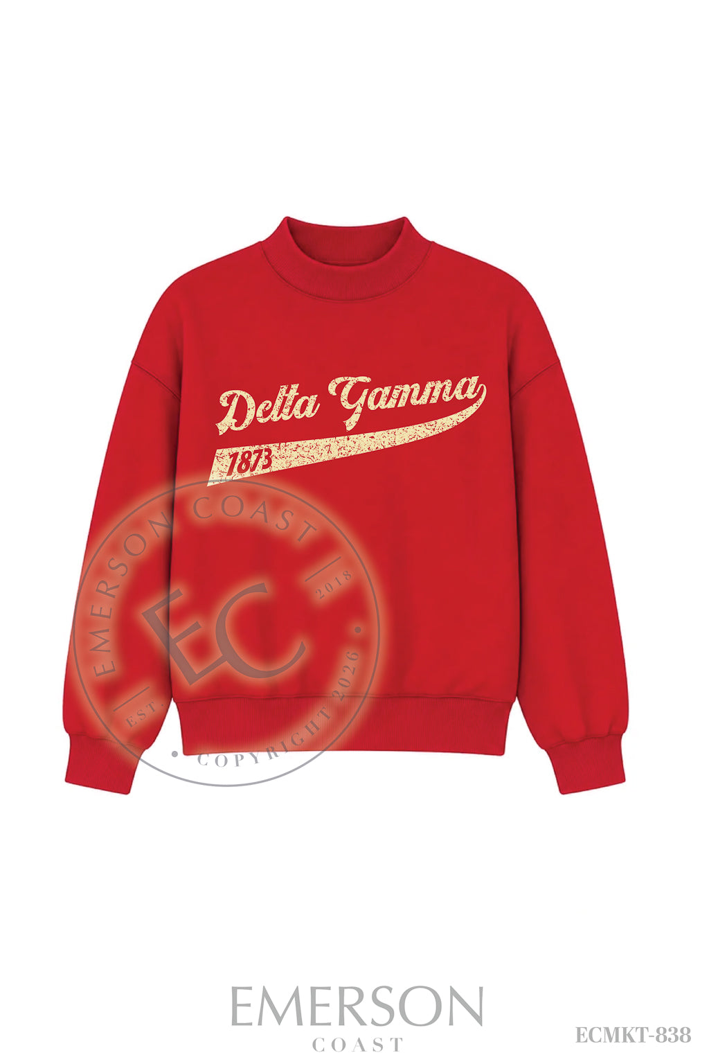 Delta Gamma Red Reversible Mockneck