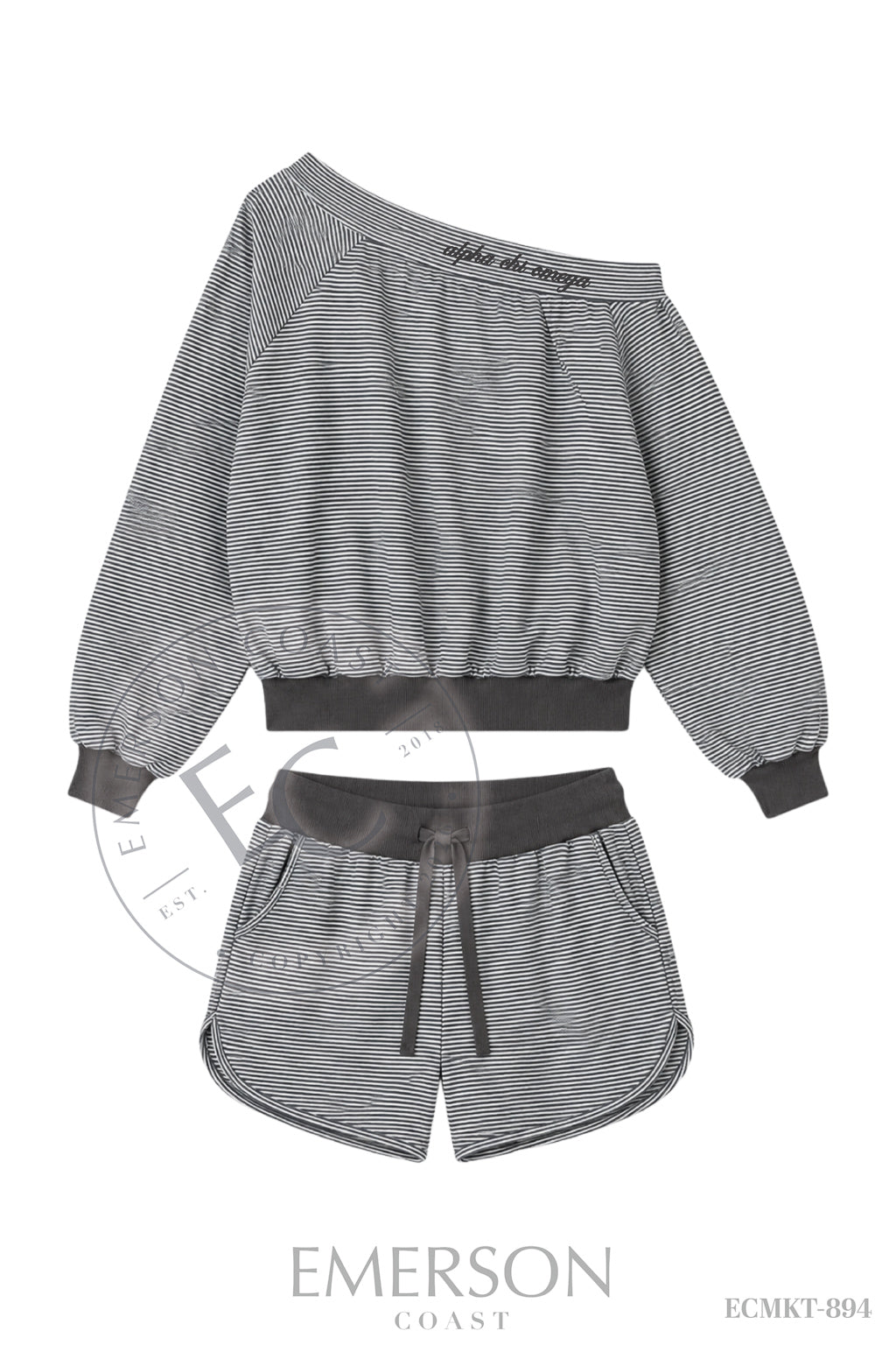 Alpha Chi Omega Neckline Black Off The Shoulder Set