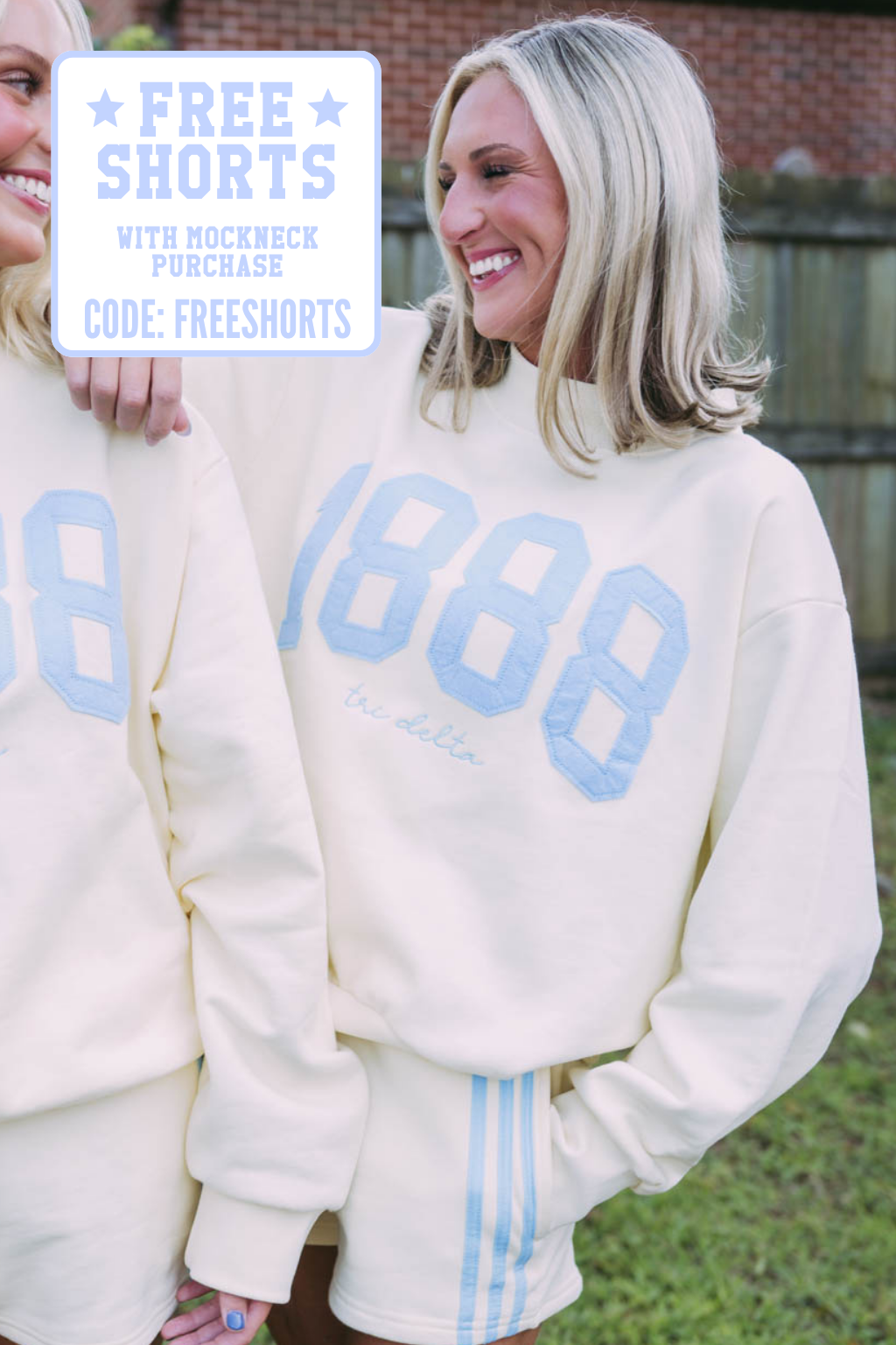 Tri Delta Vintage Varsity Mockneck