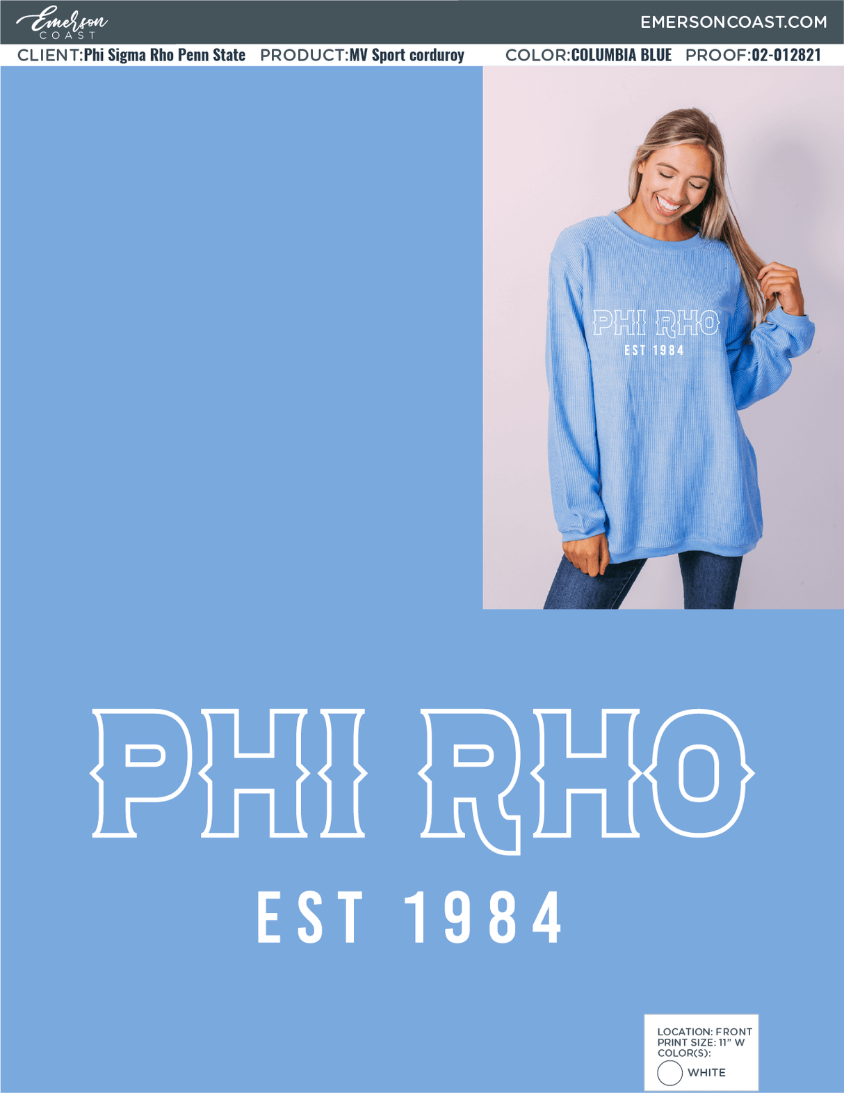 02-012821 Phi Sigma Rho Penn State University Corduroy 2021-01