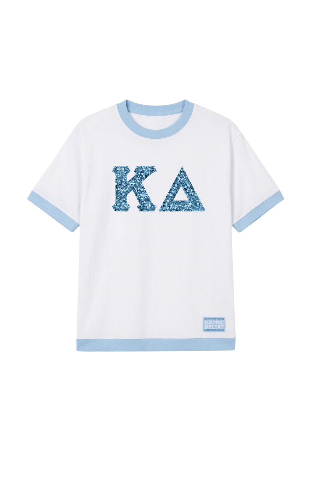 Blue Sparkly Kappa Delta Bid Day Greek Letter Jersey