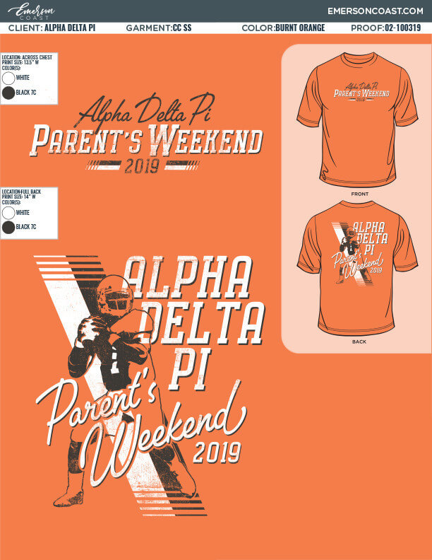 02-100319 Alpha Delta Pi University of Texas at Austin Parent Weekend 2019 SHORT SLEEVES