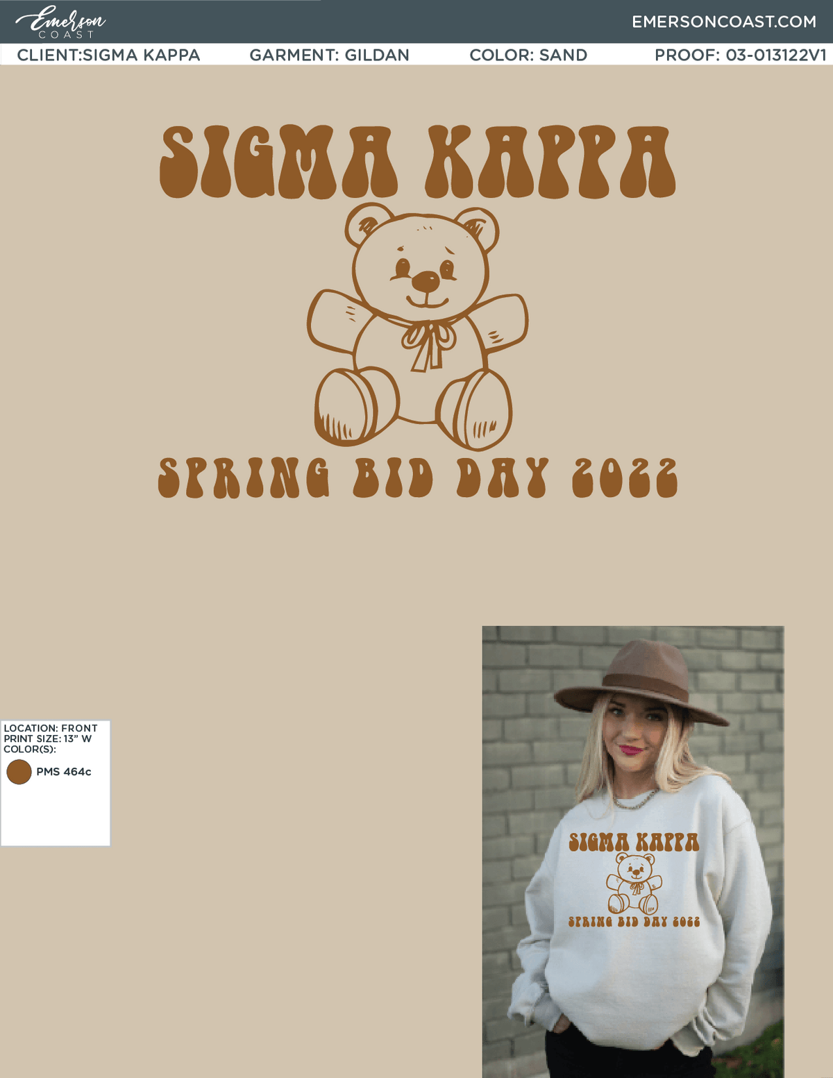 03-013122 Sigma Kappa University of Central Arkansas Crewneck 2022-01