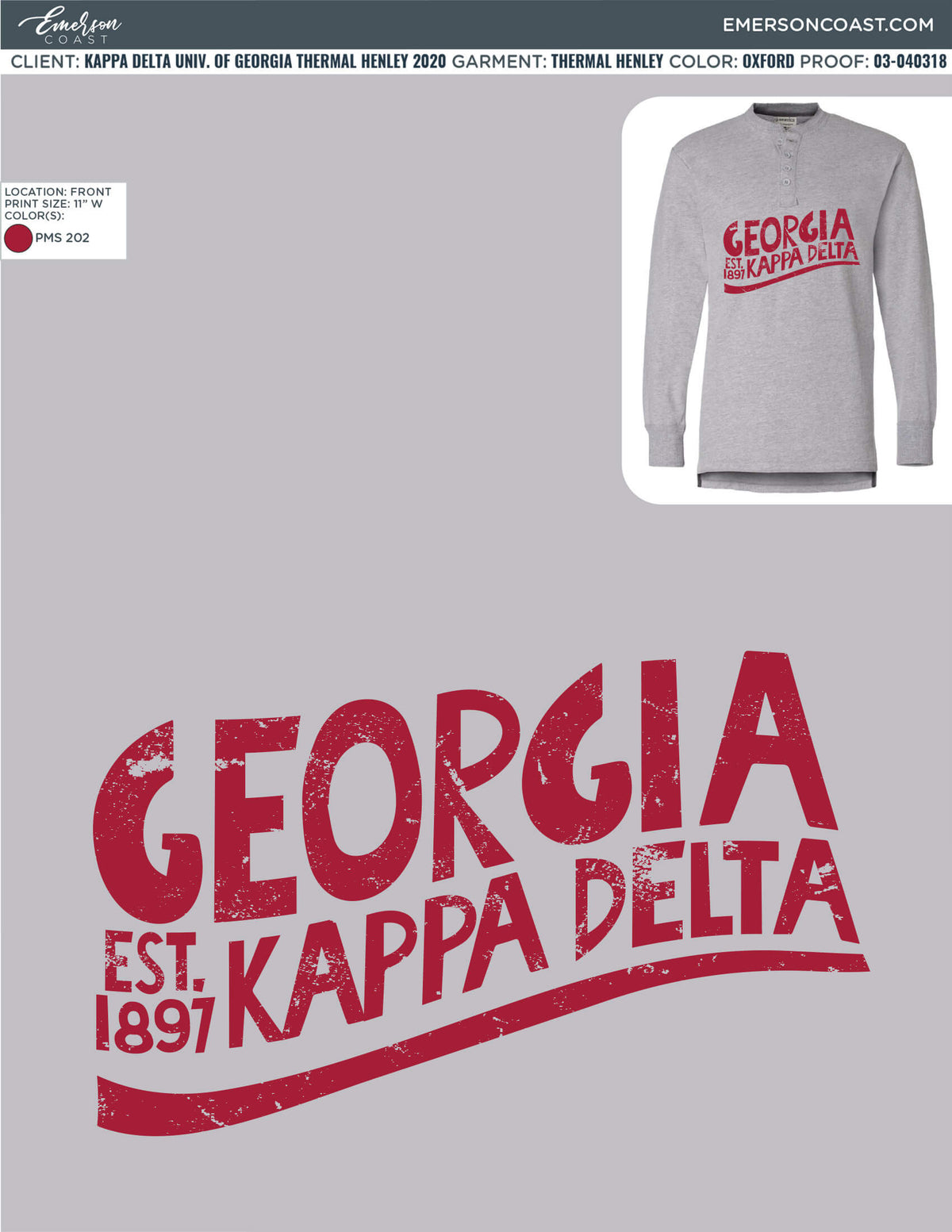 03-040318 Kappa Delta University of Georgia Thermal Henley 2020