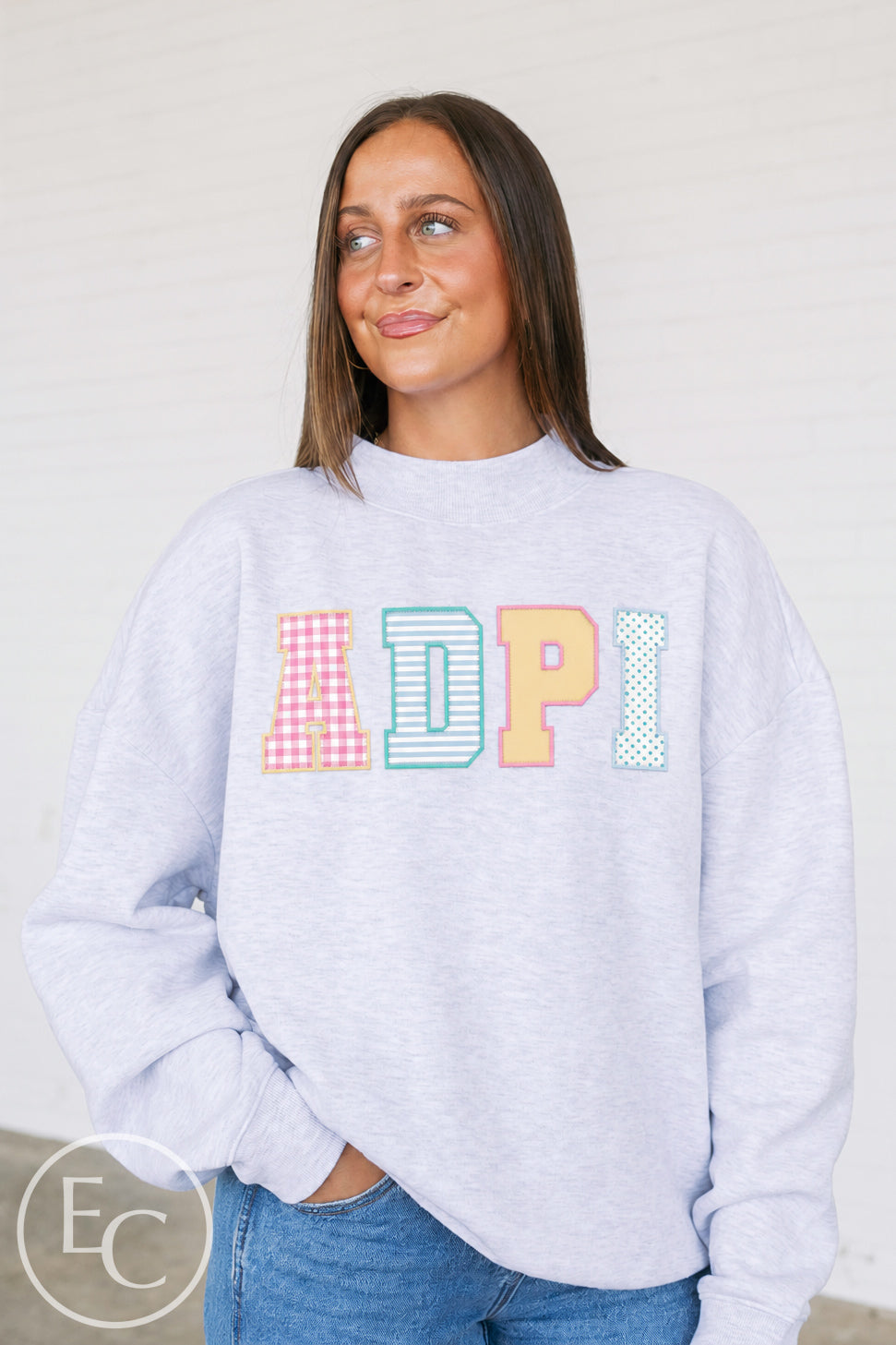 Alpha Delta Pi Pattern Campus Mockneck