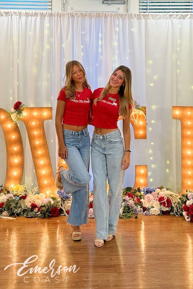 Alpha Chi Omega University of South Carolina Philanthropy Recruitment Red Baby Tee