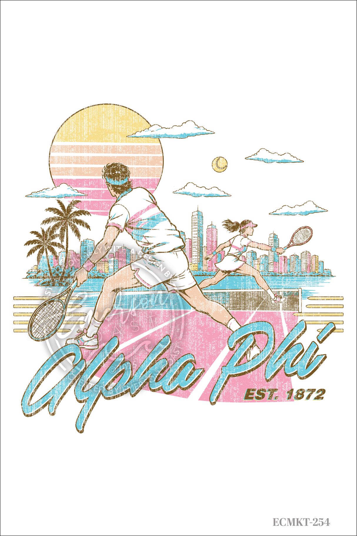 Alpha Phi Retro Tennis Work Week Tshirt
