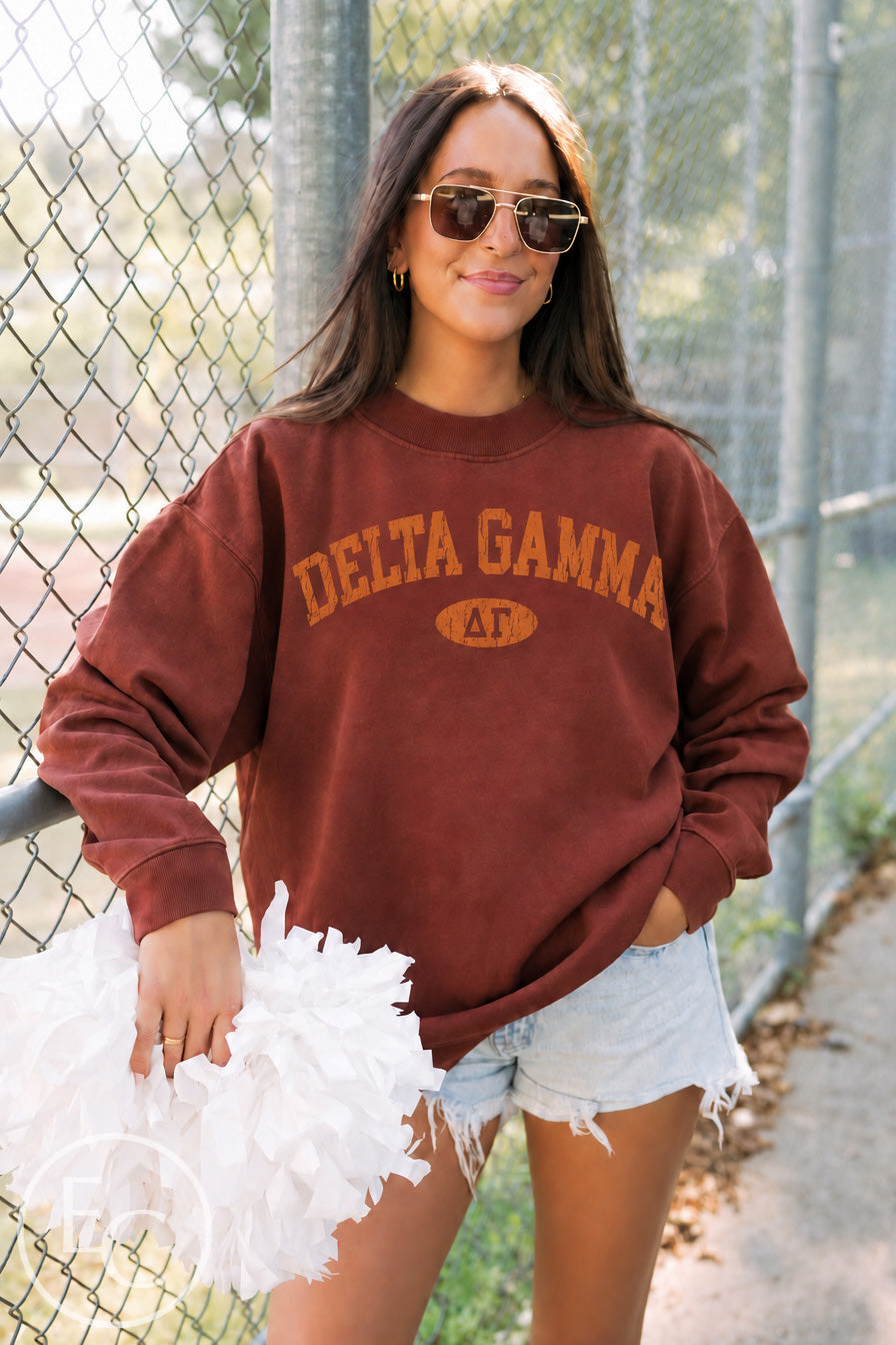 Delta Gamma Dark Maroon Mockneck