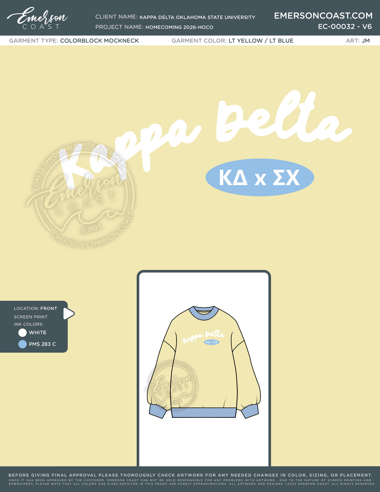 EC-00032 Kappa Delta Oklahoma State University Homecoming 2026-HOCO - MOCK NECK ONLY