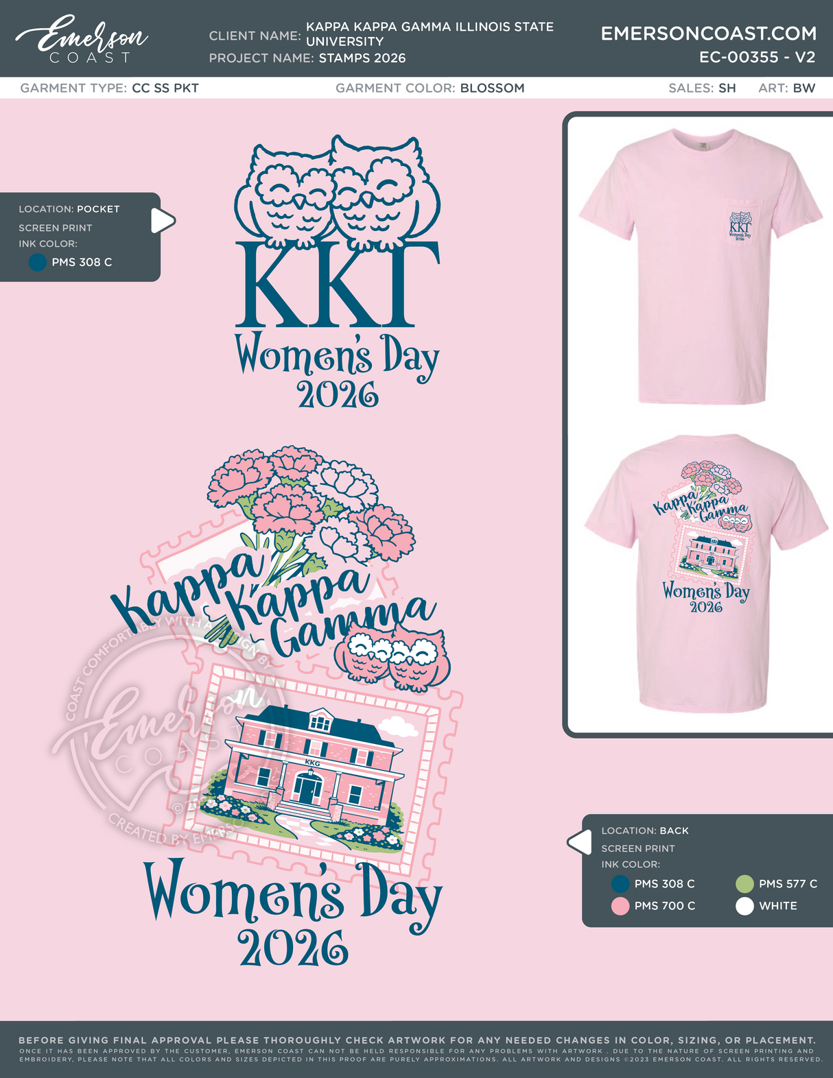 EC-00355 REP Kappa Kappa Gamma Illinois State University Stamps 2026 MD