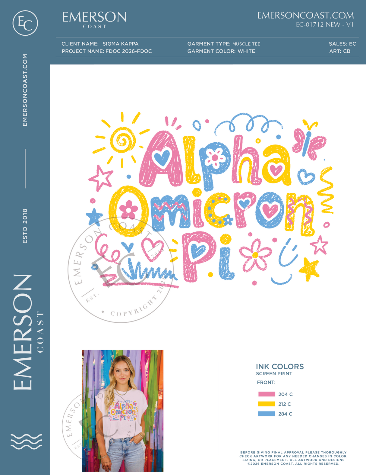 EC-01712 NEW Alpha Omicron Pi University of Louisiana at Lafayette FDOC 2026-FDOC